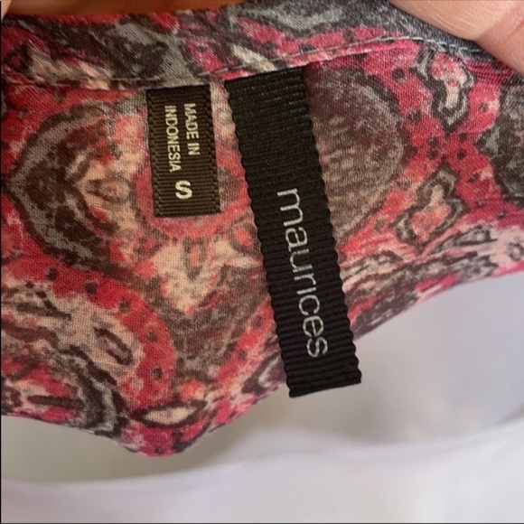 sheer blouse Gray & Pink Cover up Sheer Size Small good for beach Vacation - Picture 5 of 8